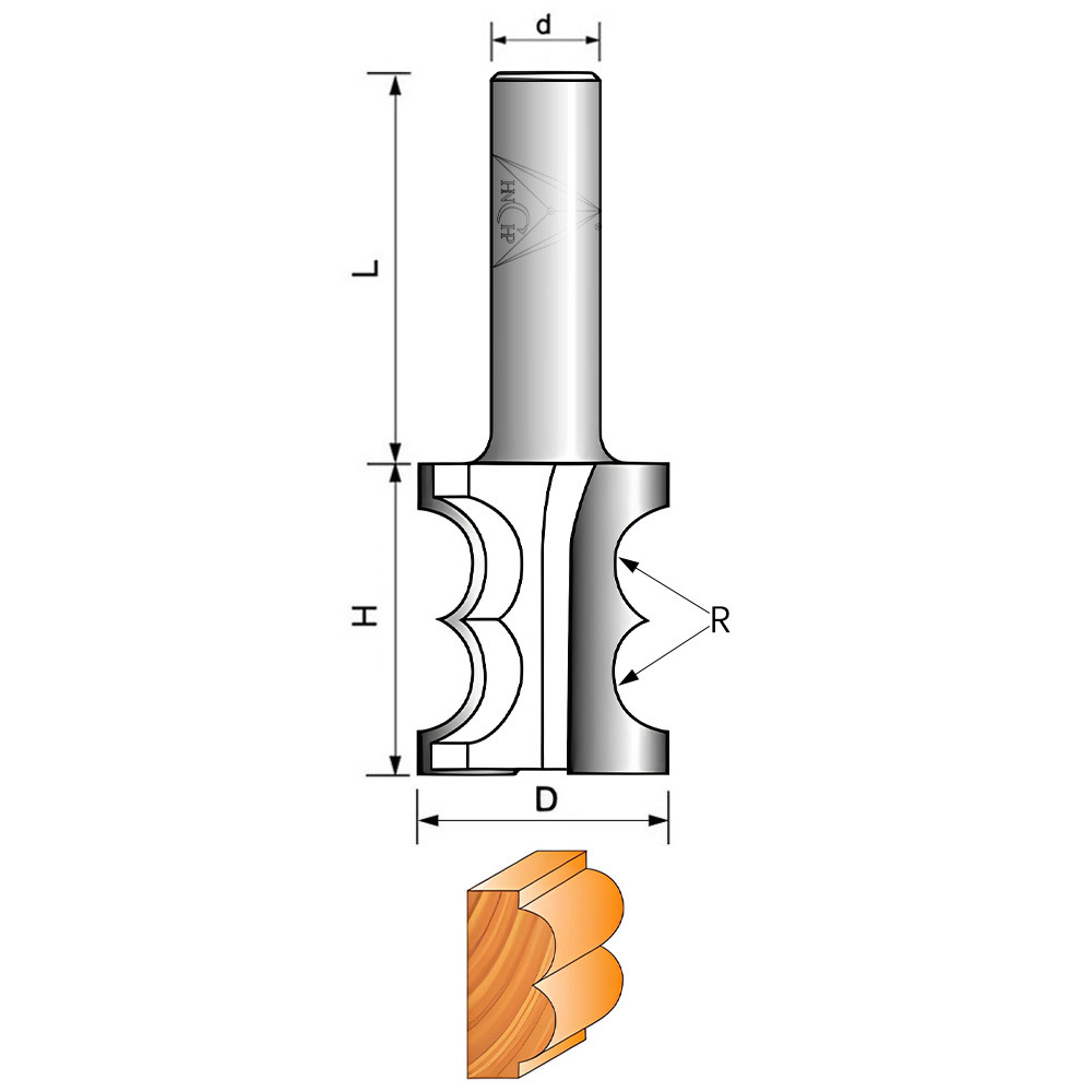 CHP6008 - Double Bead Router Bit