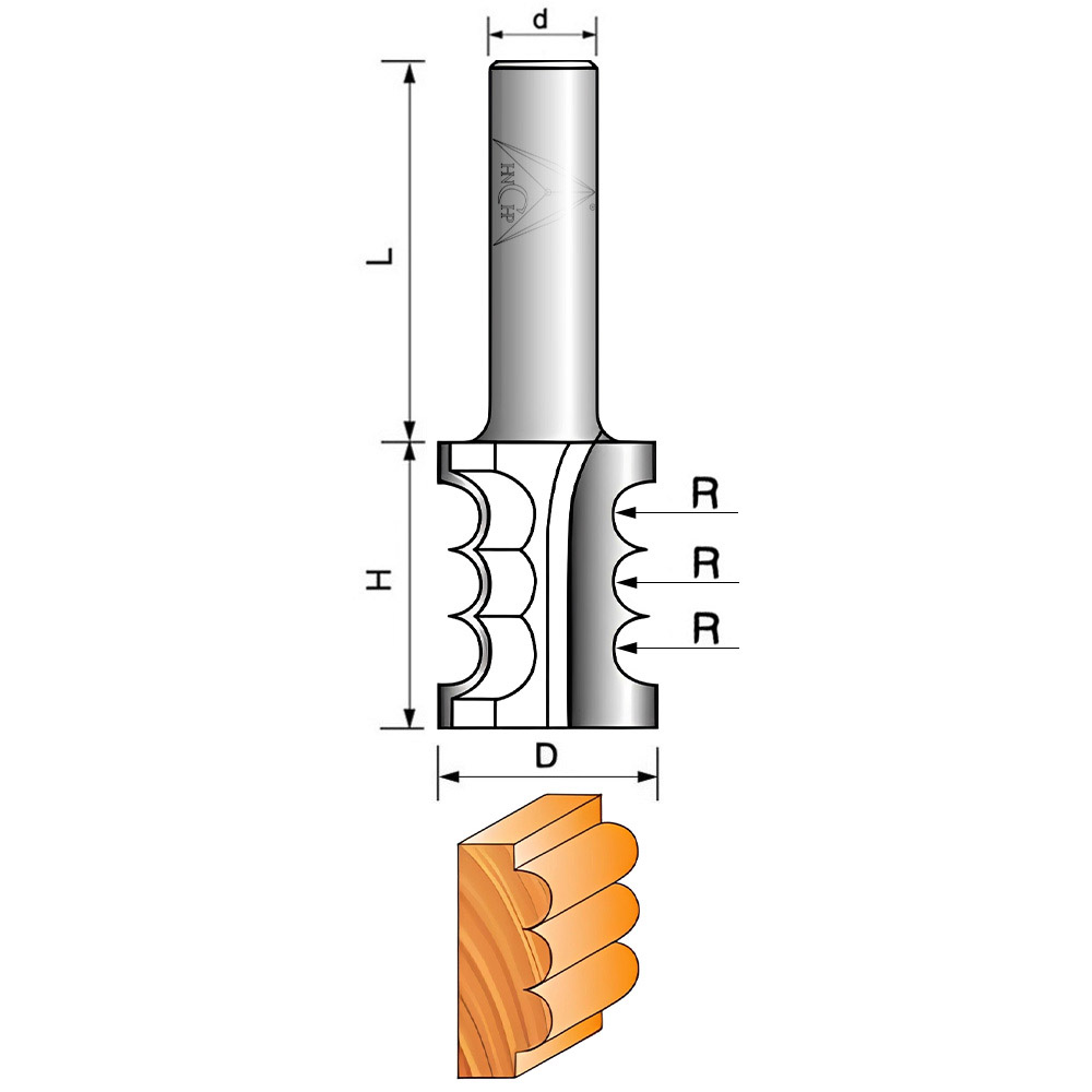 CHP6010 - Tri-Bead Router Bit