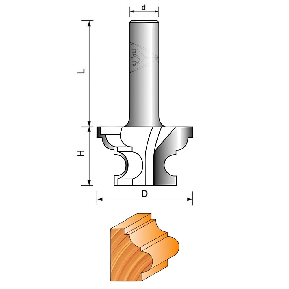 CHP6026 - Face Molding Router Bit