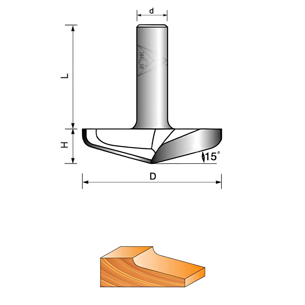 CHP7002 - 15° Raised Panel Router Bit