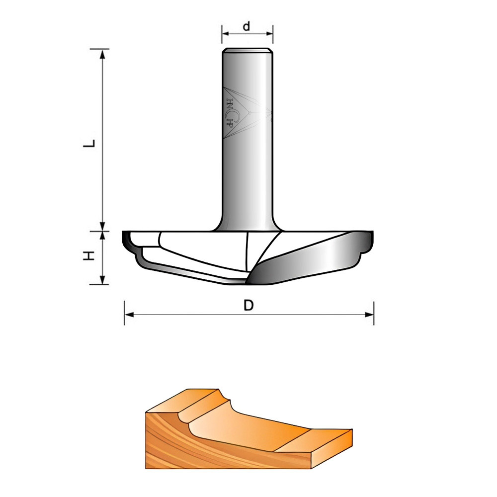 CHP7008 - Raised Panel Plunge Router Bit