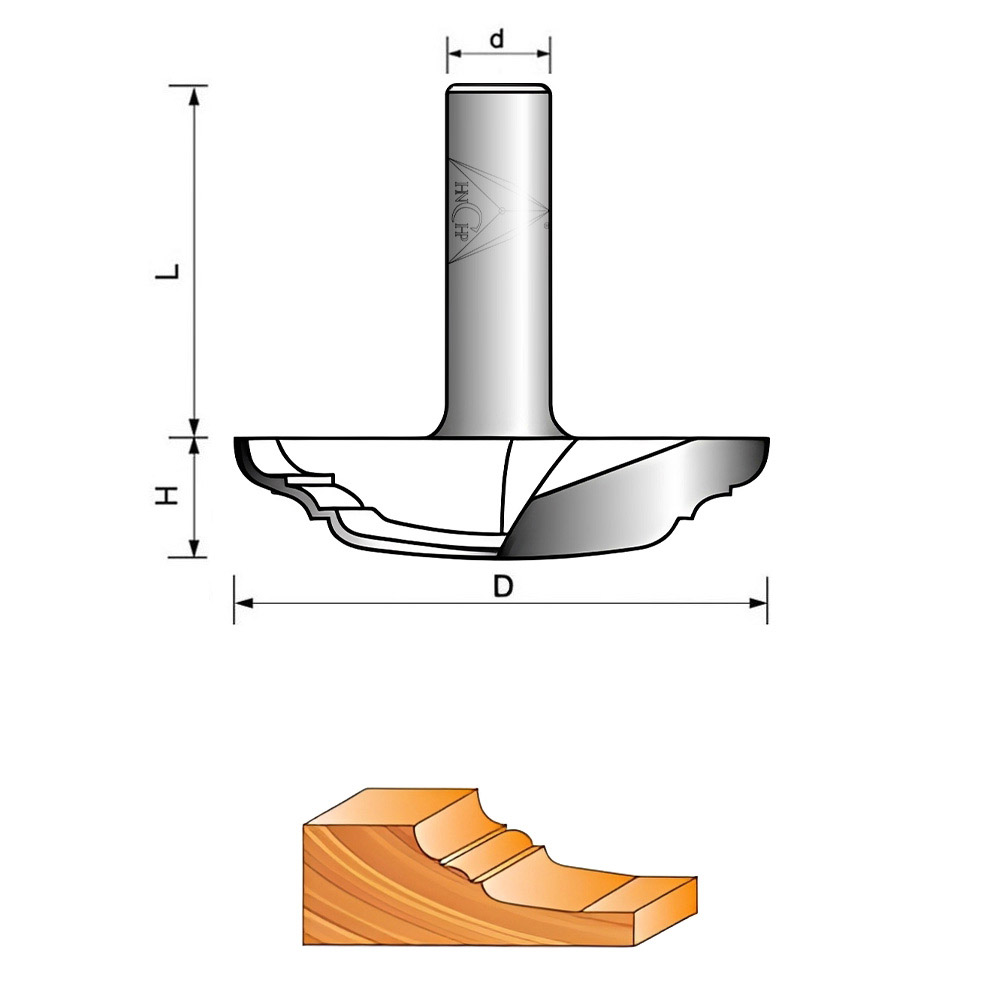 CHP7014 - Raised Panel Plunge Router Bit