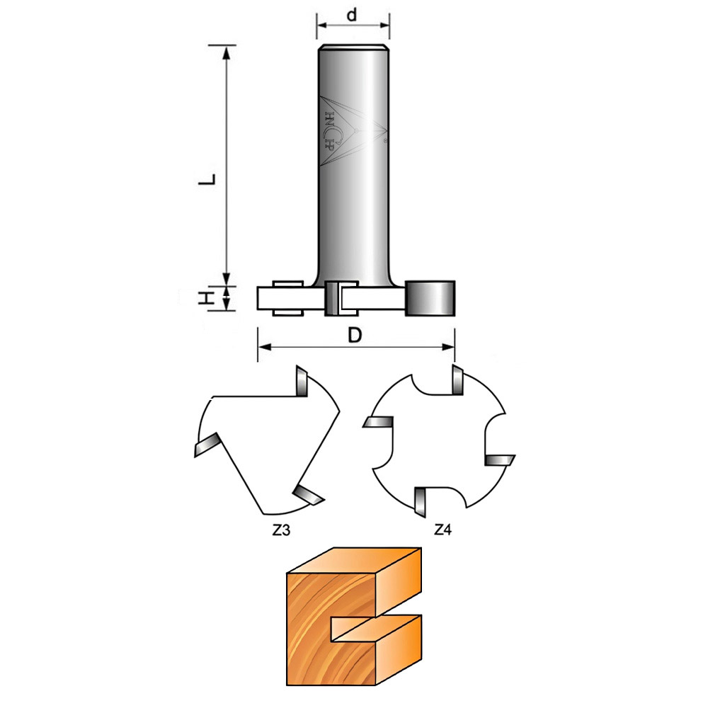 CHP9000 - Z3 Or Z4 Slotting Router Bit