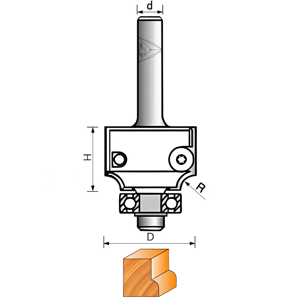 CHP117 - Carbide Insert Roundover Router Bit