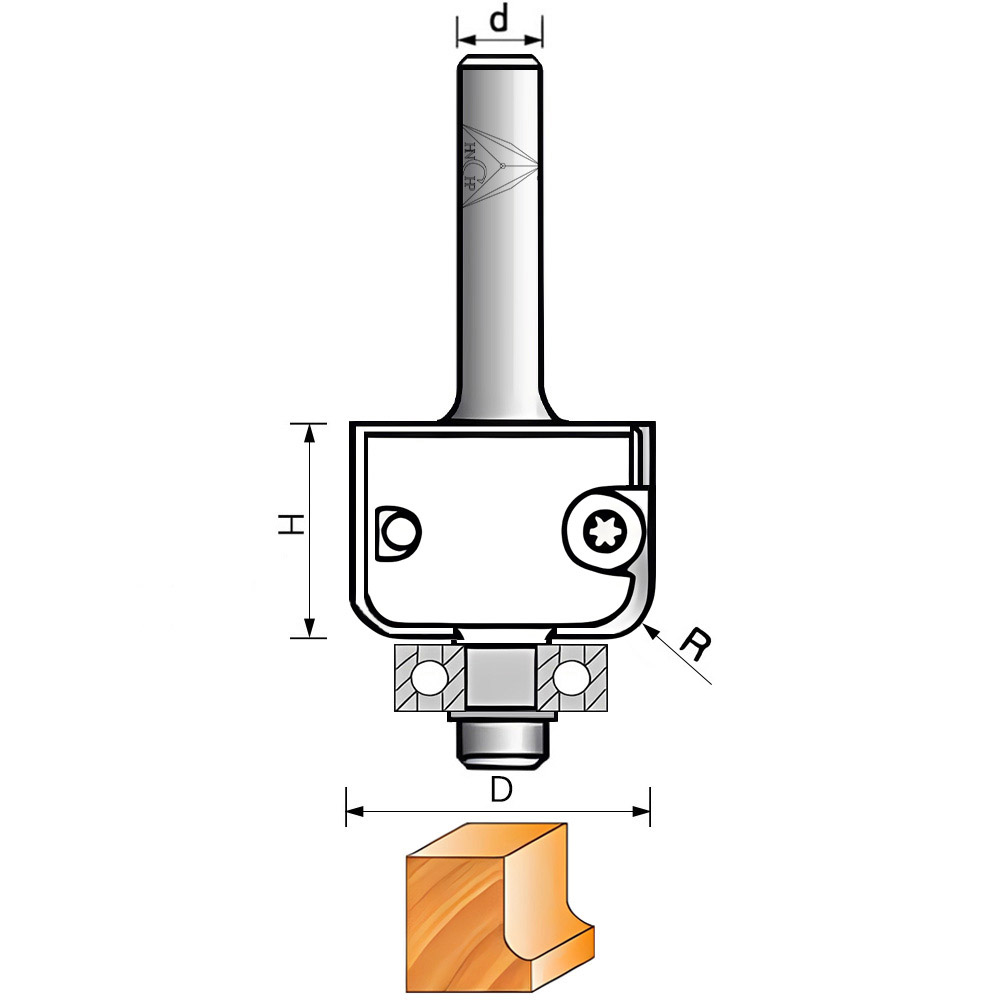 CHP118 - Carbide Insert Cove Router Bit