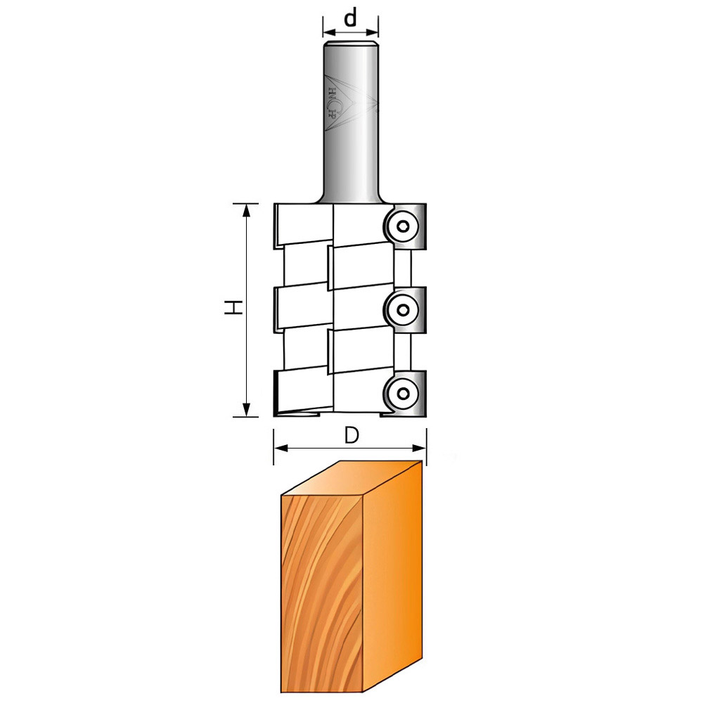 CHP215 - Carbide Insert Spiral Straight Router Bit