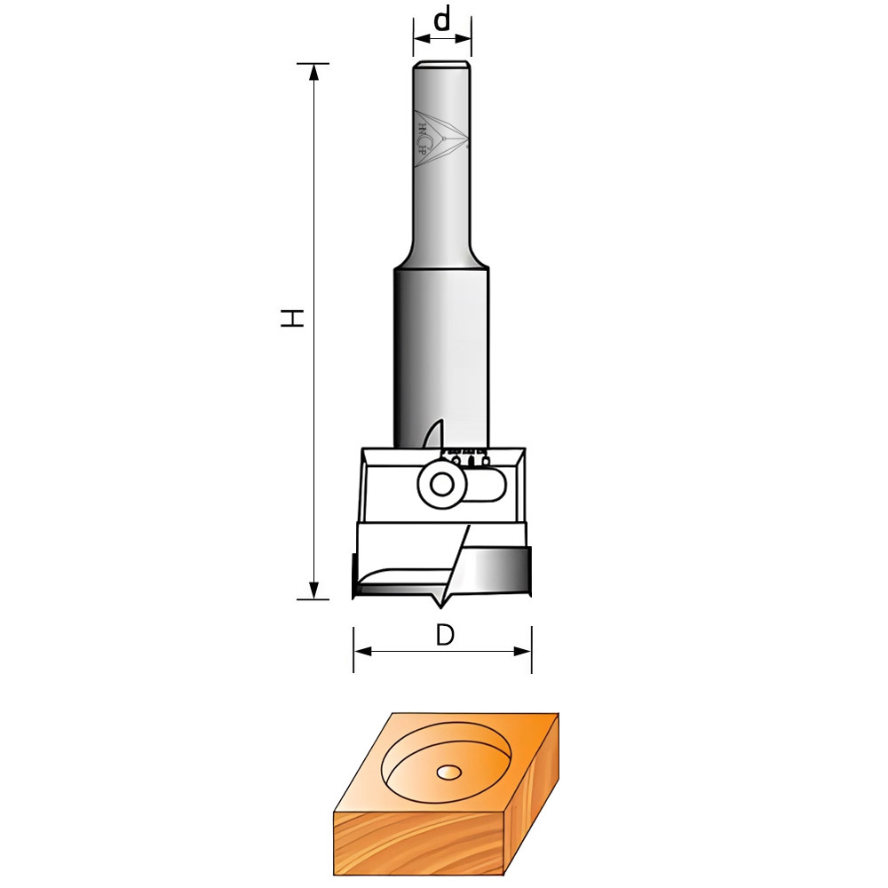 CHP305 - Carbide Insert Adjustable Hinge Boring Router Bit