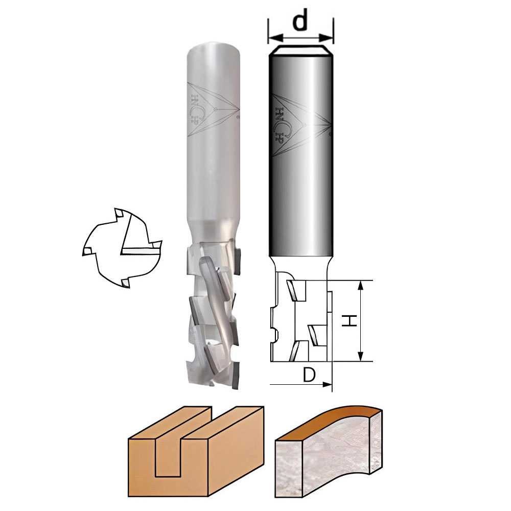 CHP-PCD5104 - PCD Spiral Router Bit (2+2 Flutes)