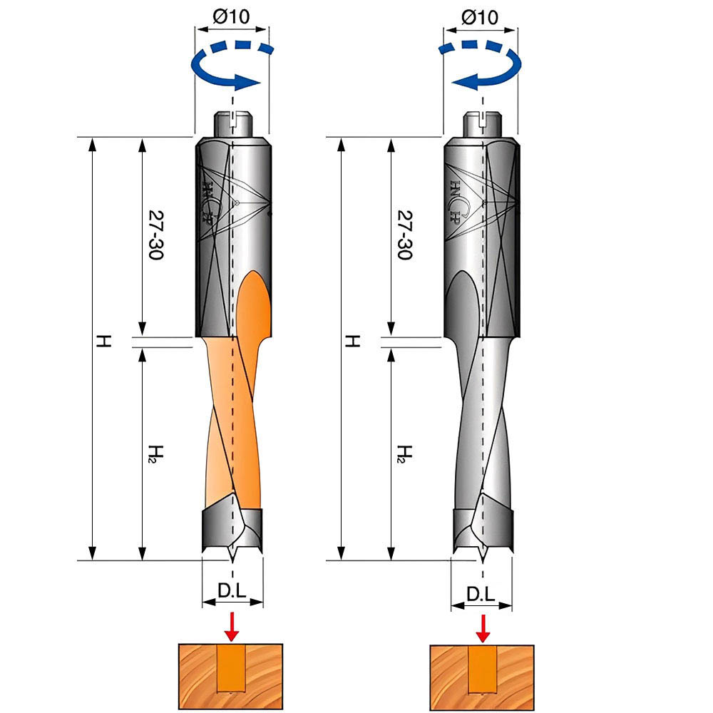 CHP18015 (7) - T.C.T Bit For Multiple Drilling Machines (Right & Left)