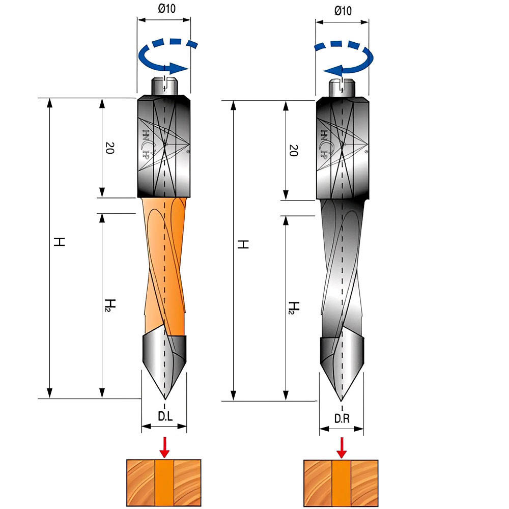 CHP18025 (7) - T.C.T Bit For Multiple Drilling Machines (Right & Left)