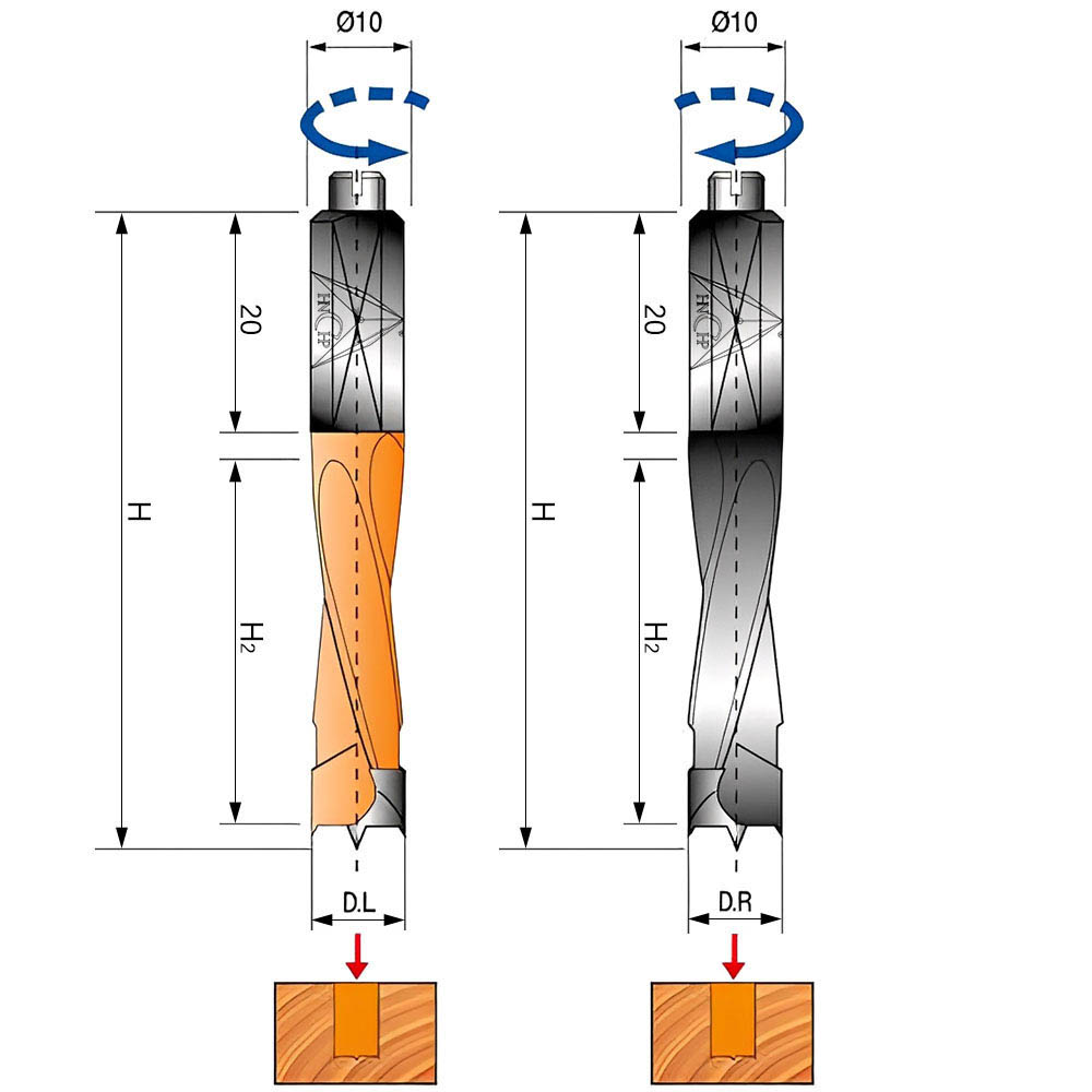 CHP18035 (7) - T.C.T Bit For Multiple Drilling Machines (Right & Left)