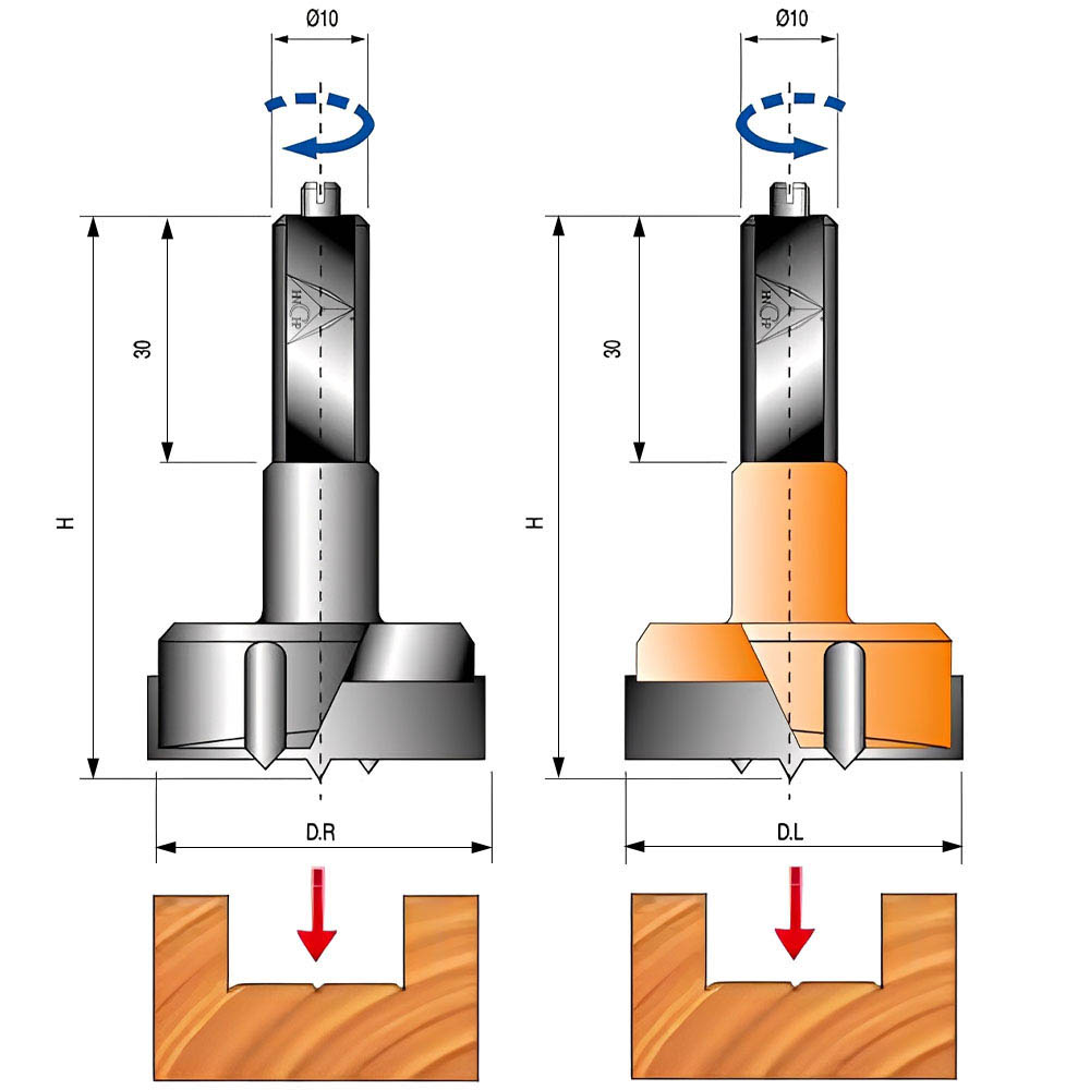 CHP18055 - T.C.T Drill Bit For Hinges (Right & Left)