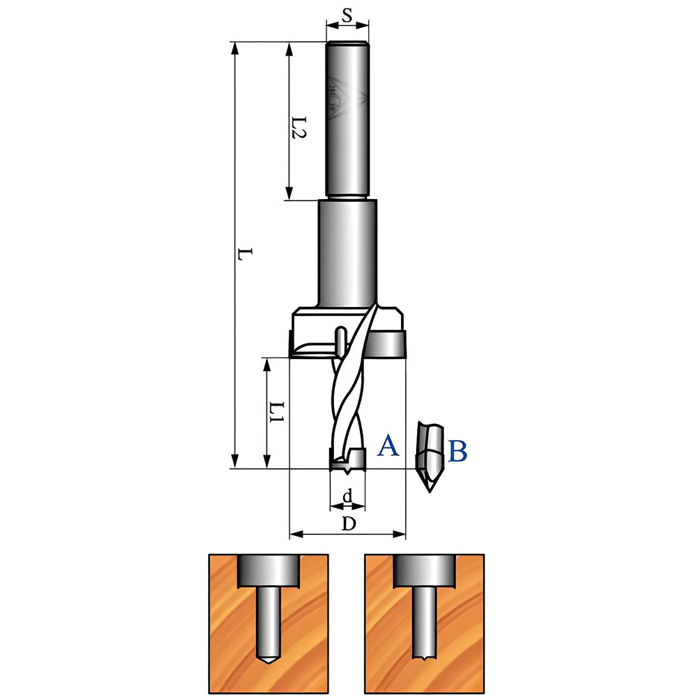 CHP1723X - Two Steps Boring Bit