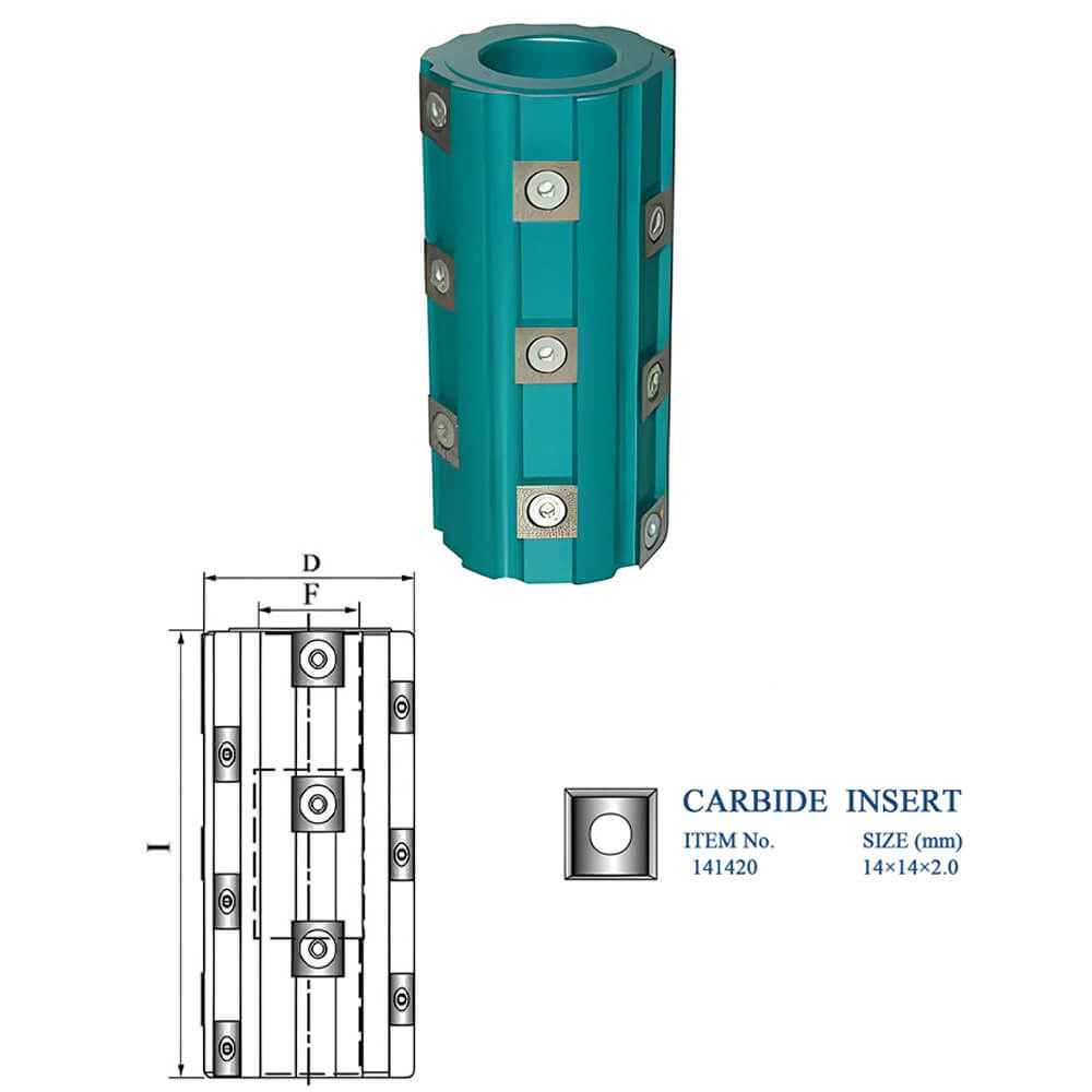 CHPJ003.01 - Carbide Insert Straight Body Cutterhead For Planing