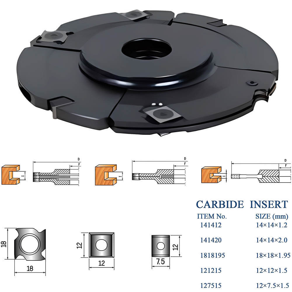 CHPJ006.05 - Carbide Insert Adjustable Grooving Cutterhead (3pcs)
