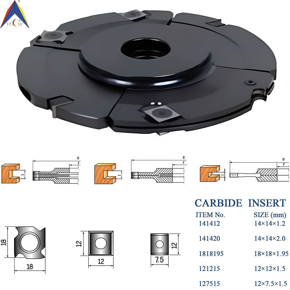 CHPJ006.05 - Carbide Insert Adjustable Grooving Cutterhead (3pcs)