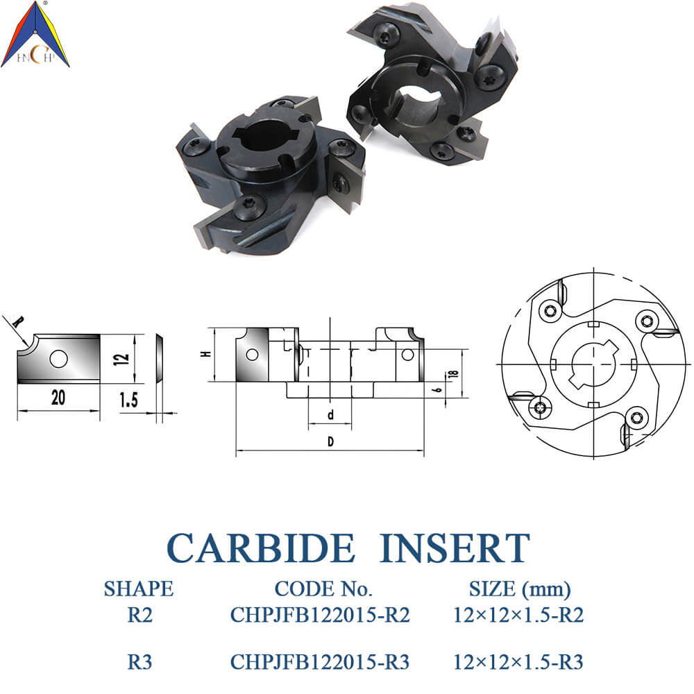 CHPJ013.02 - Carbide Insert 1 Radius Edge Banding Cutterhead