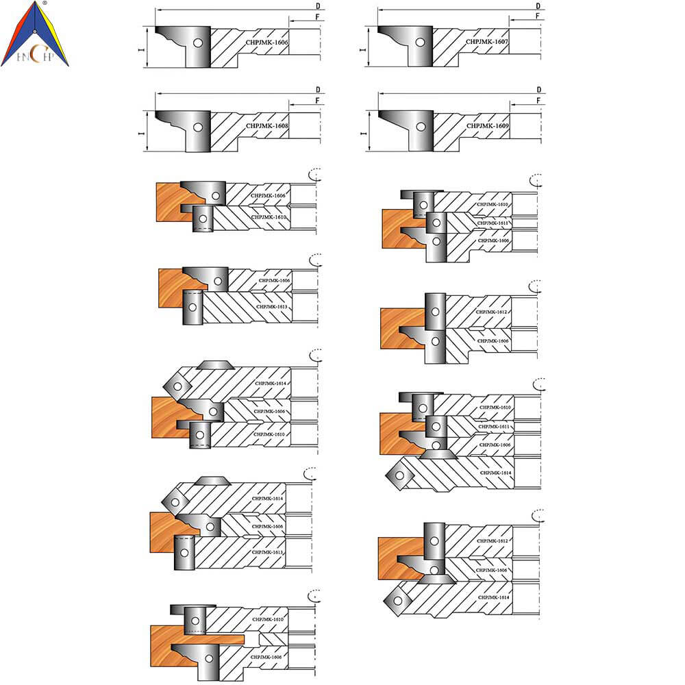 CHPJ008.01 - Carbide Insert Doorframe Cutterhead Set Ⅰ