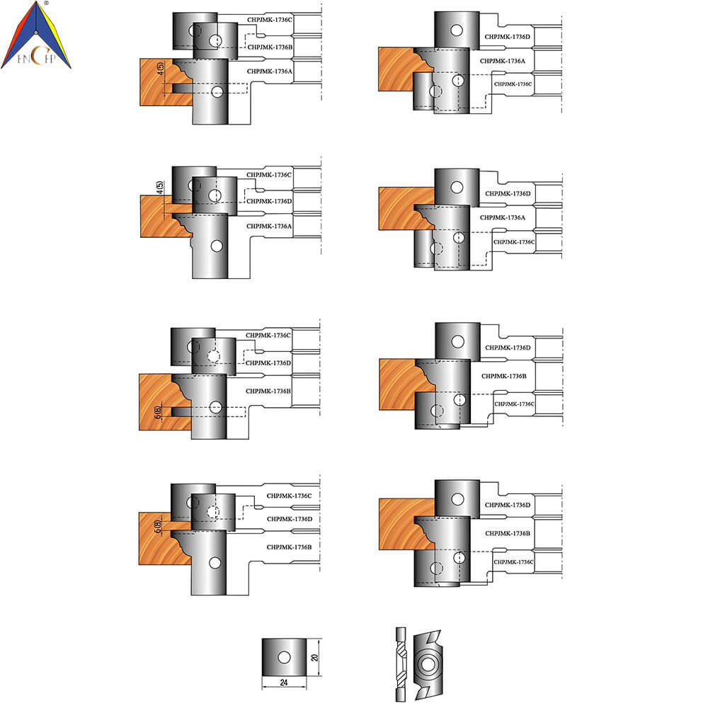 CHPJ008.03 - Carbide Insert Doorframe Cutterhead Set Ⅲ