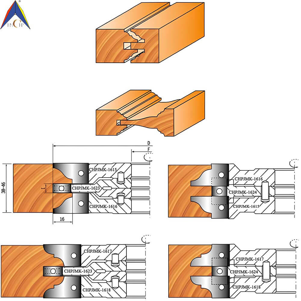 CHPJ008.05 - Carbide Insert Doorframe Cutterhead Set Ⅴ