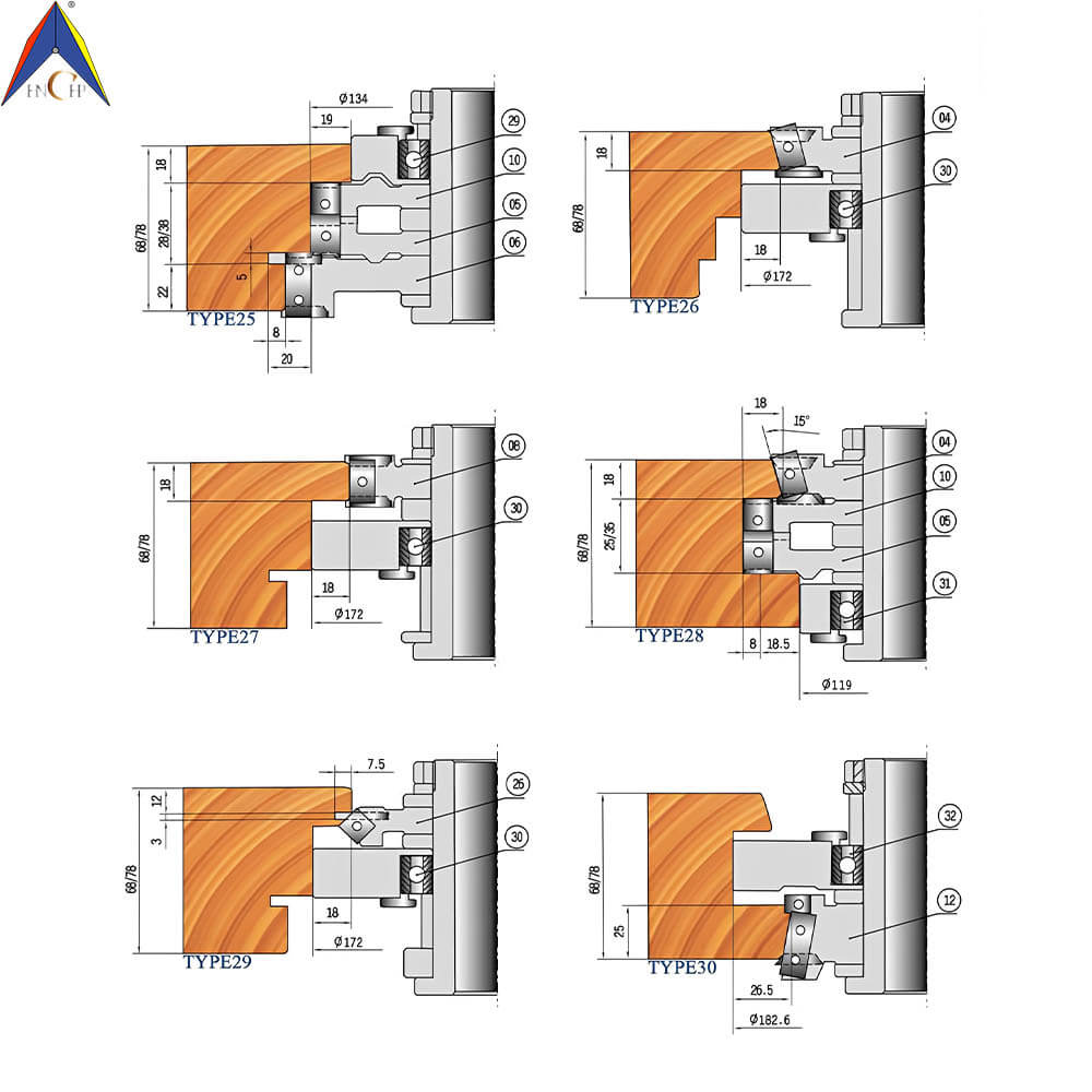 CHPJ010.01 - Carbide Insert Window Casing Cutterhead Set