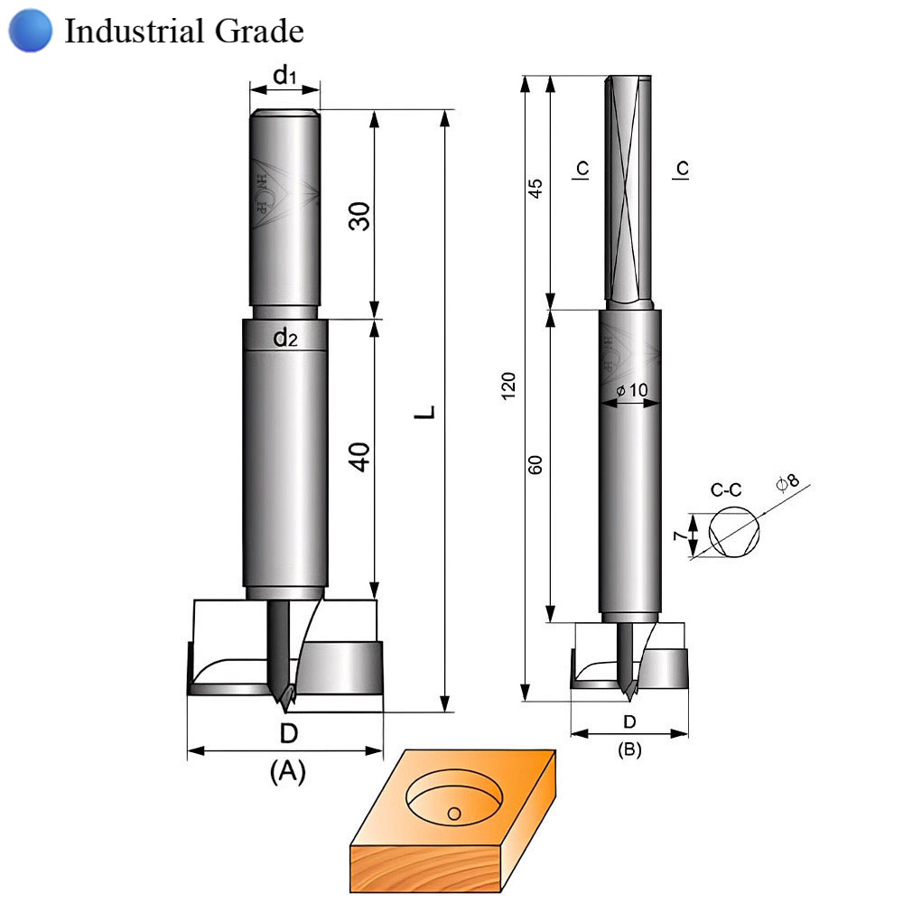 CHP17190 - Carbide Tipped Forstner Bit (Industrial Grade)