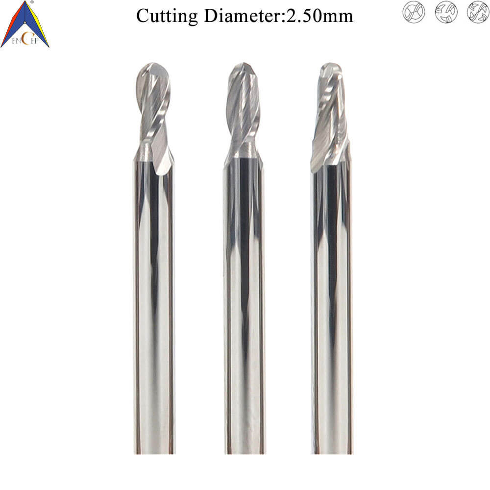 CHPM300 - 2 (3)(4) Flutes Solid Carbide Miniature Ball Nose End Mill