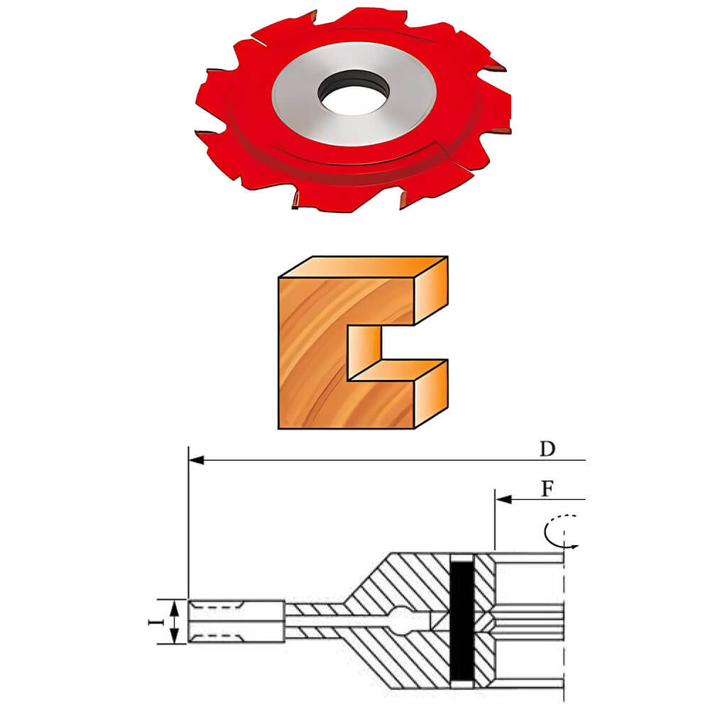 CHPH001.06 - Carbide Tipped Adjustable Grooving Shaper Cutter With Spurs