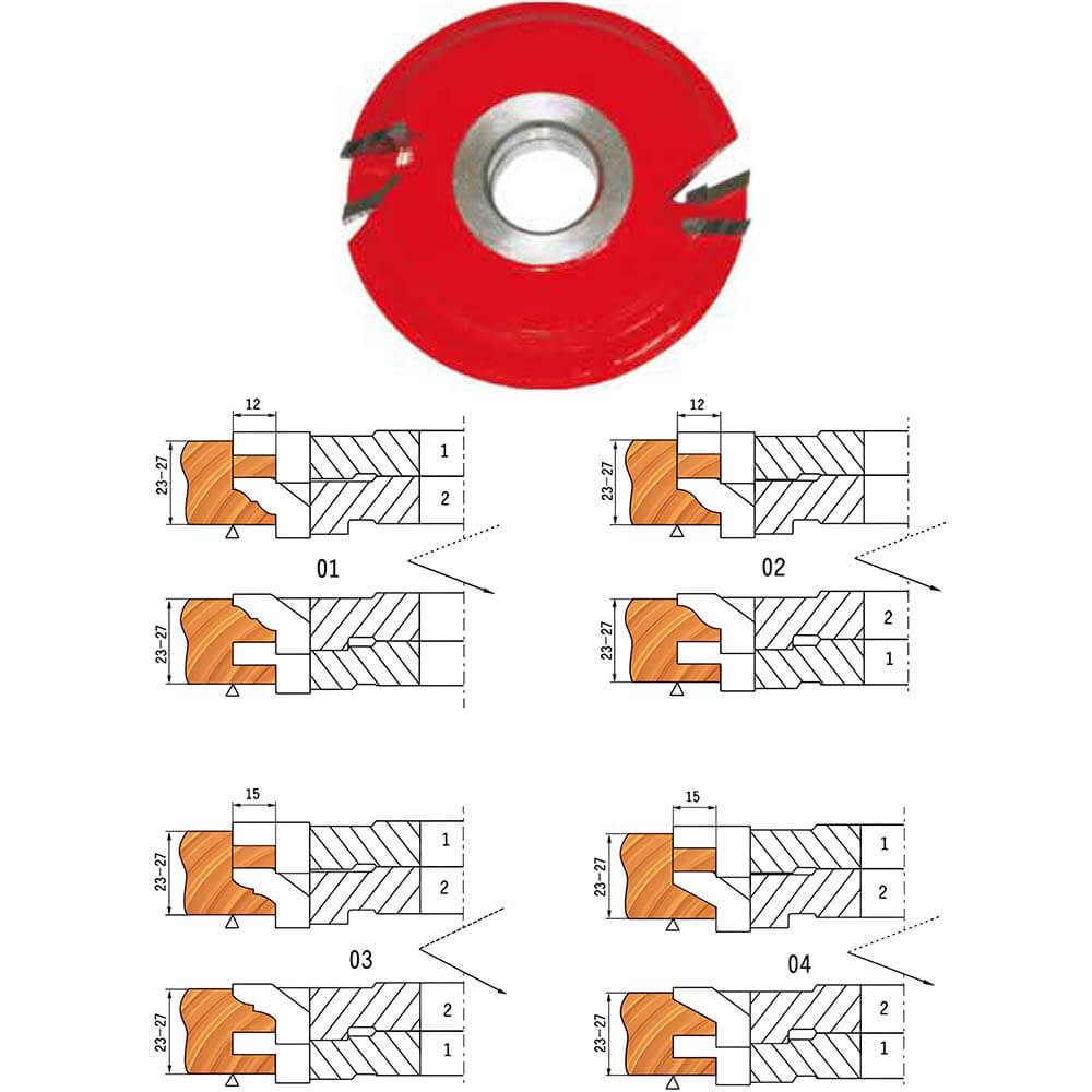CHPH006.05 - Carbide Tipped 2 Pcs Cabinet Door Shaper Cutter Set