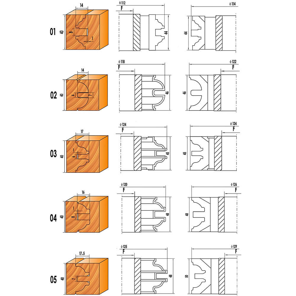 CHPH007.06 - Carbide Tipped 2 Pcs Doorframe Shaper Cutter Set