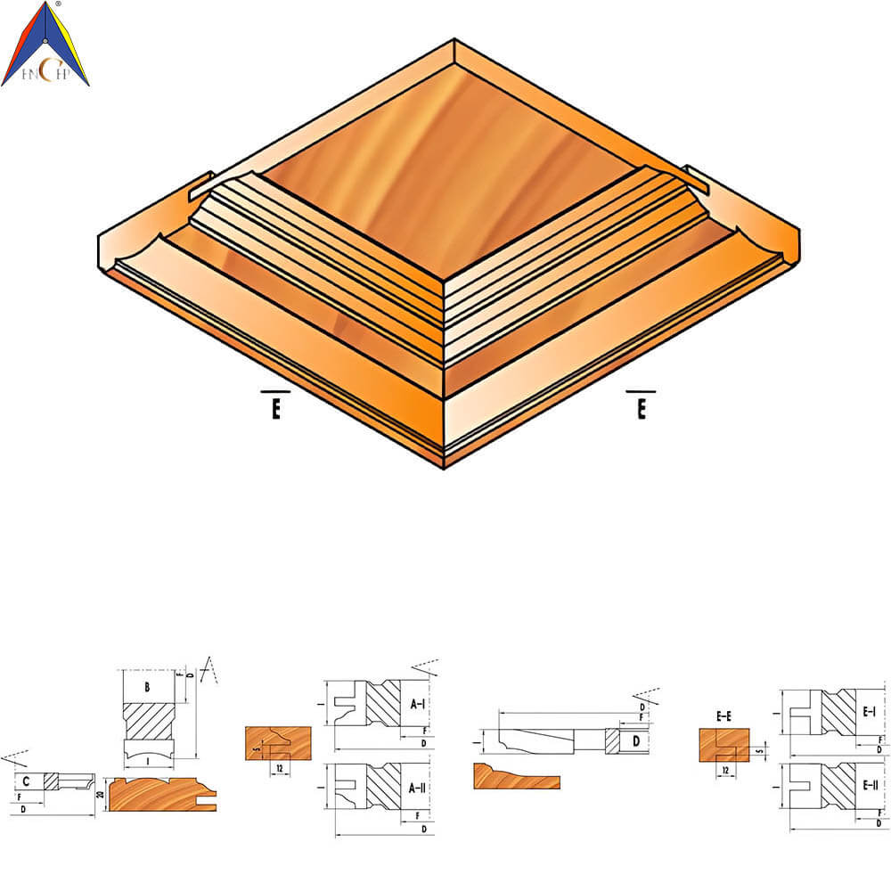 CHPH011.02 - Carbide Tipped 5 Pcs Cabinet Door Combination Shaper Cutter Set