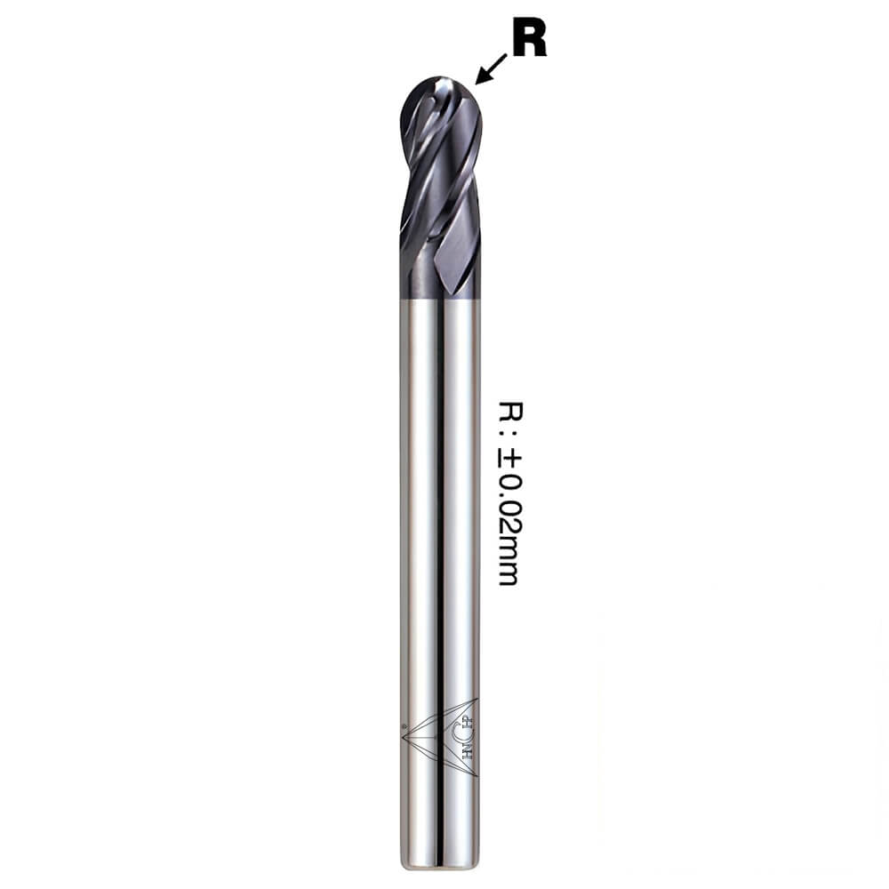 CHPM290 - 4 Flutes Solid Carbide Ball Nose End Mill (Short Shank)
