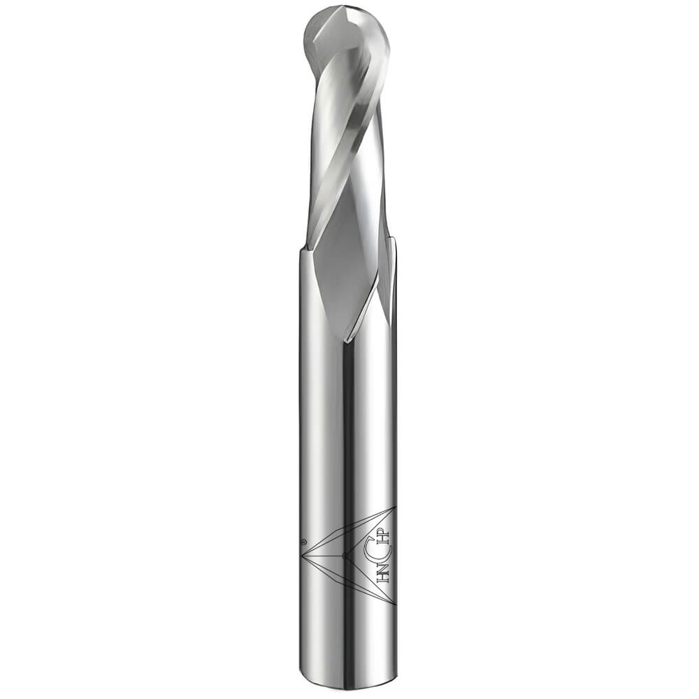 CHPM450 - 2 Flutes Solid Carbide Ball Nose End Mill For Aluminum (Short Shank)