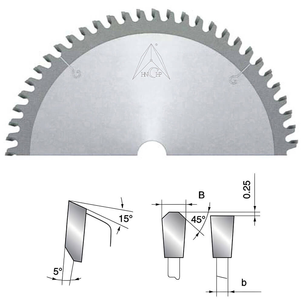 CHPMS.AC3N - Carbide Tipped Saw Blade For Cutting Non-Ferrous (Negative)