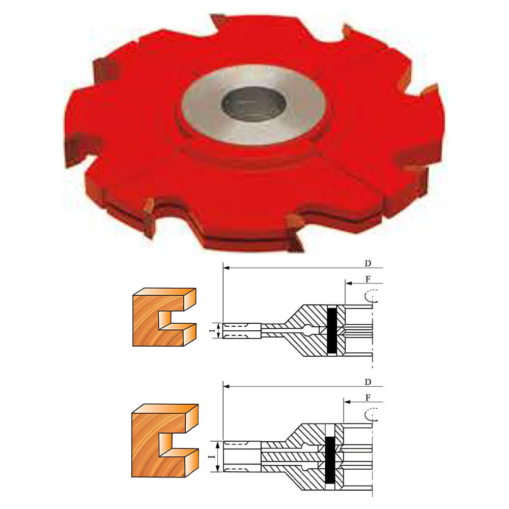 CHPH001.05 - Carbide Tipped 3 Pcs Adjustable Grooving Shaper Cutter