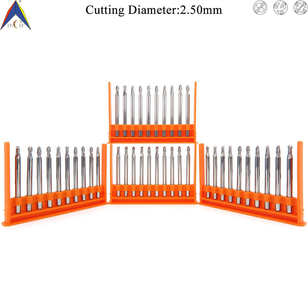 CHPM300 - 2 (3)(4) Flutes Solid Carbide Miniature Ball Nose End Mill