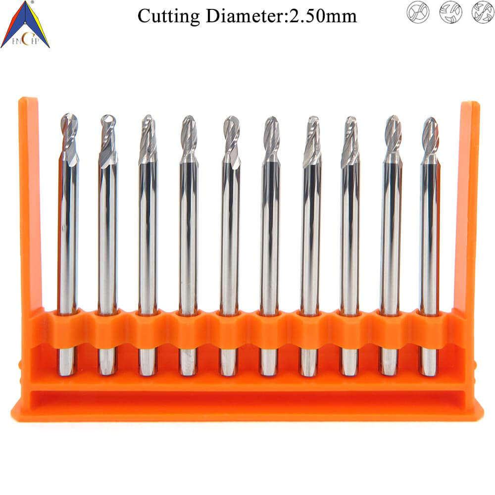 CHPM300 - 2 (3)(4) Flutes Solid Carbide Miniature Ball Nose End Mill
