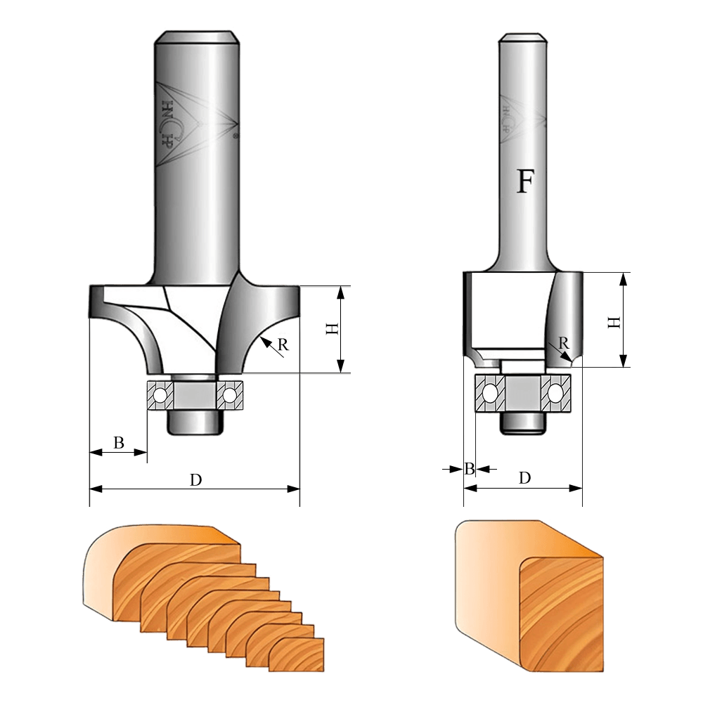CHP06 - Roundover Router Bits (11 Types Available)