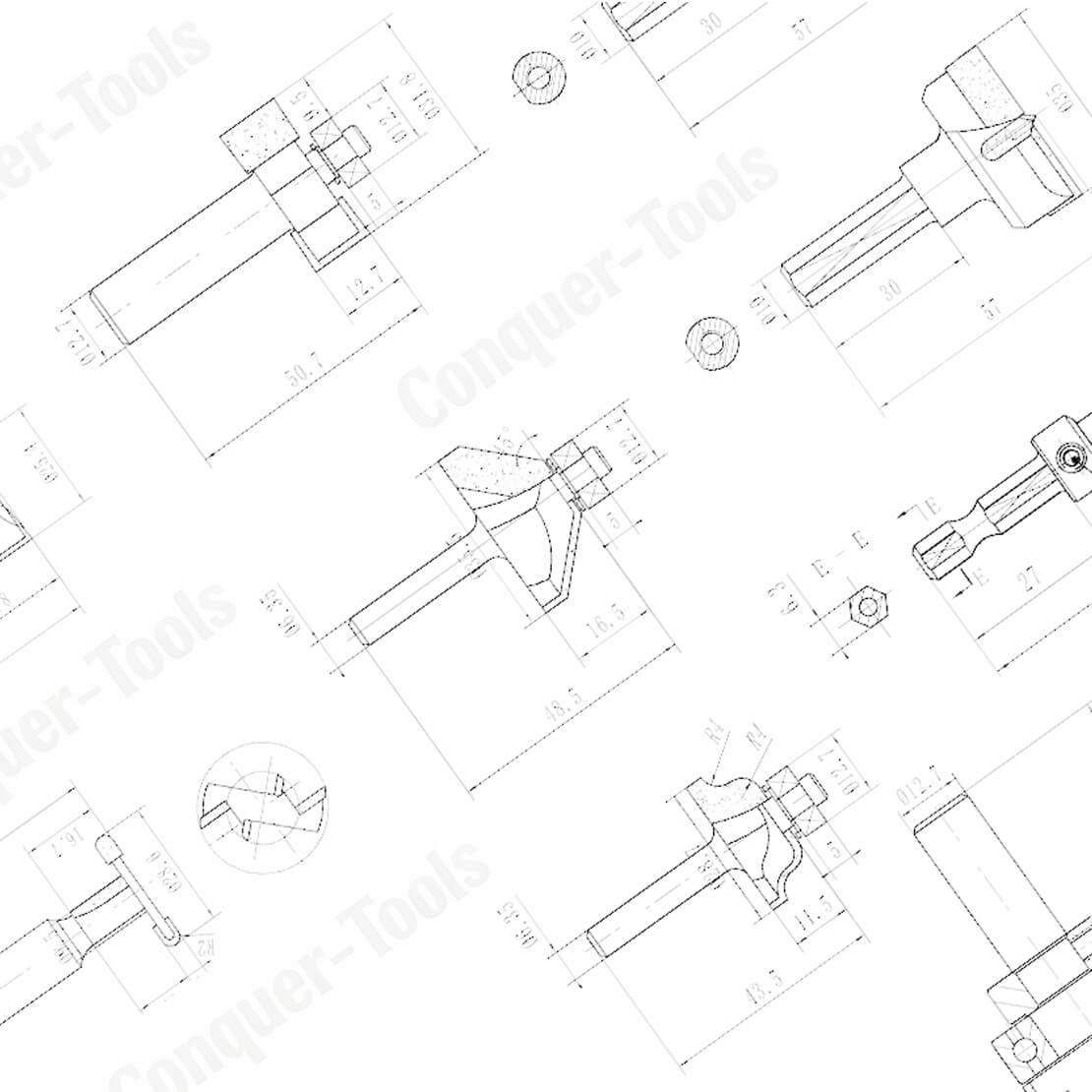 CHP01 - Straight Router Bits (29 Types Available)