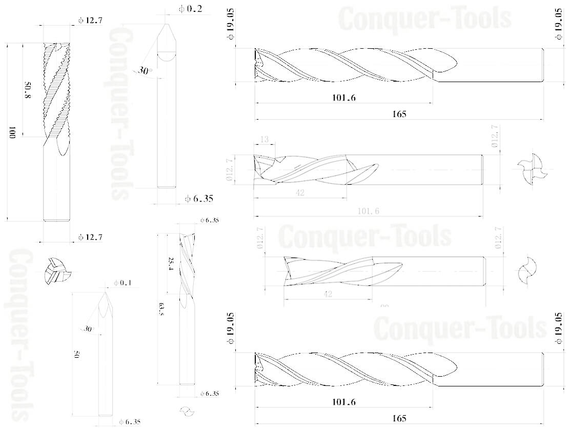 Solid Carbide Woodworking Cutting Tools