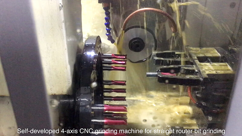 Self-Developed 4-Axis CNC Grinding Machine for Straight Router Bits